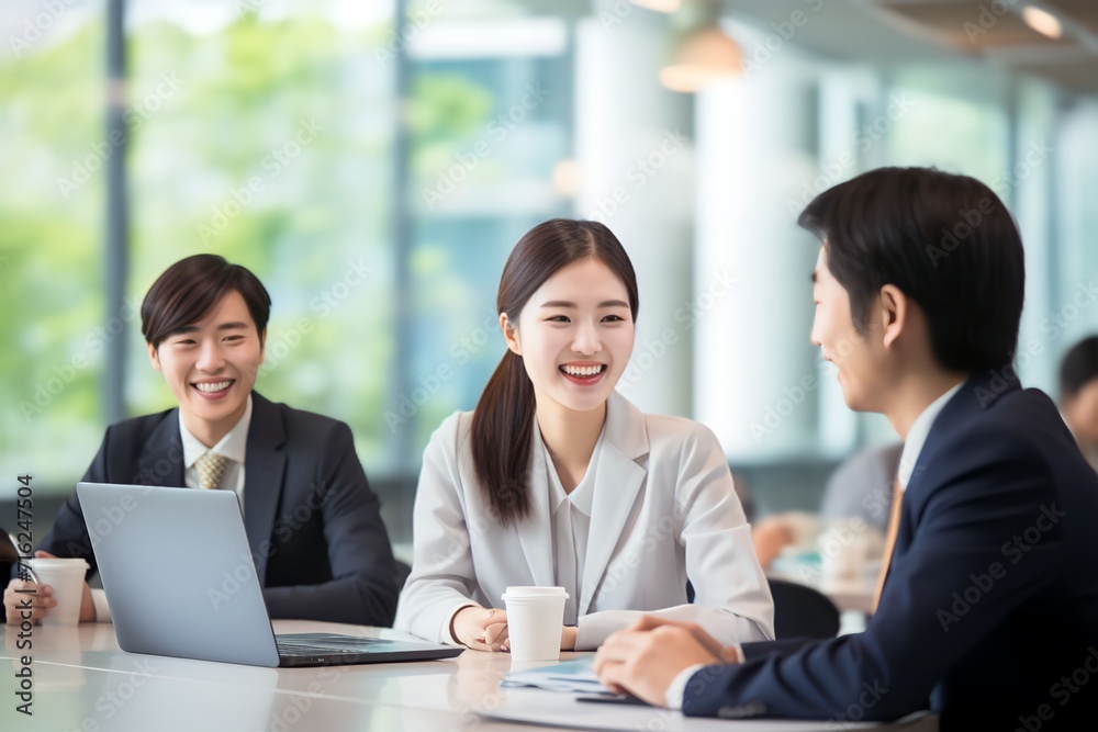 Group of Chinese people working at the office Group of Chinese people working at the office