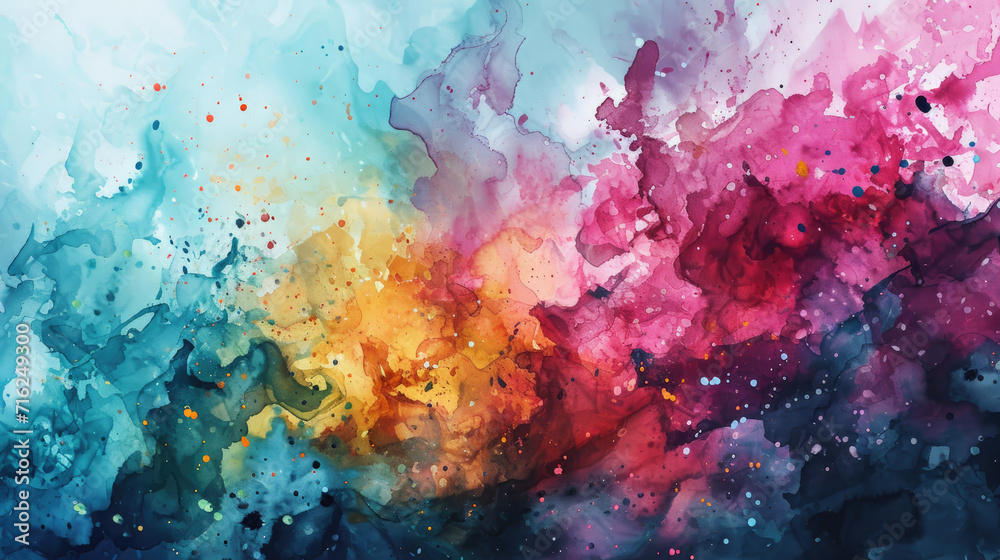 Abstract watercolor background with a mix of bright pink, electric blue and neon green Abstract watercolor background with a mix of bright pink, electric blue and neon green