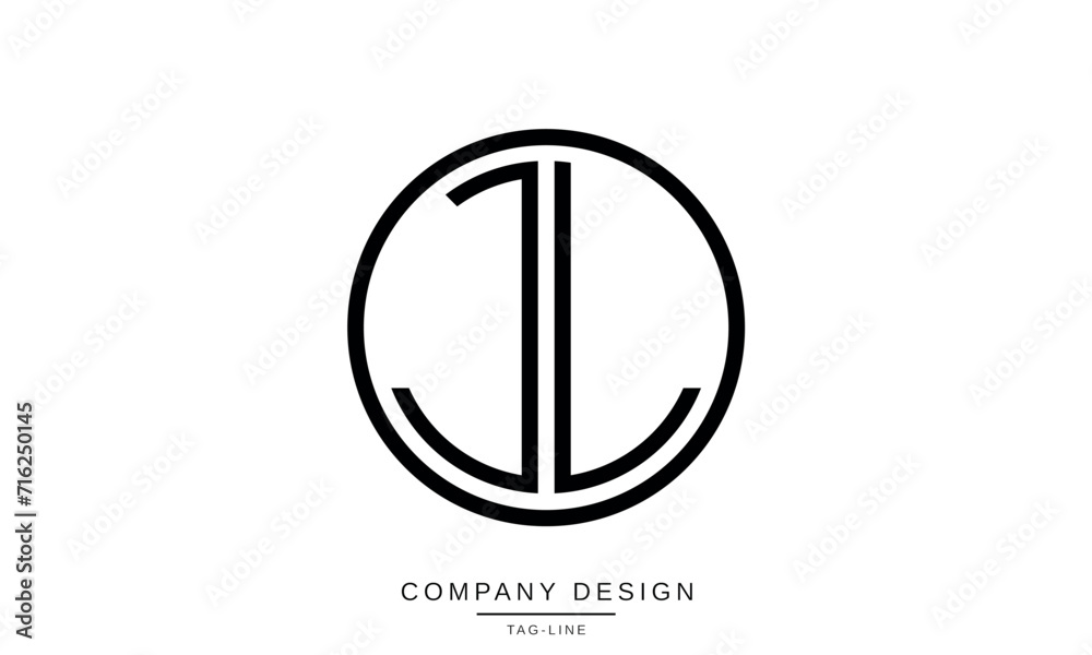 JL, LJ, Abstract Letters Logo Monogram JL, LJ, Abstract Letters Logo Monogram