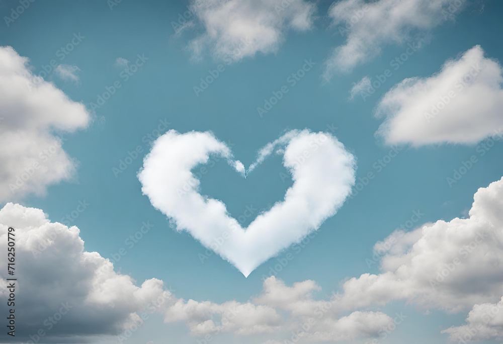 Love in the Sky: A Heart-Shaped Cloud Formation on a Beautiful Summer Day Love in the Sky: A Heart-Shaped Cloud Formation on a Beautiful Summer Day