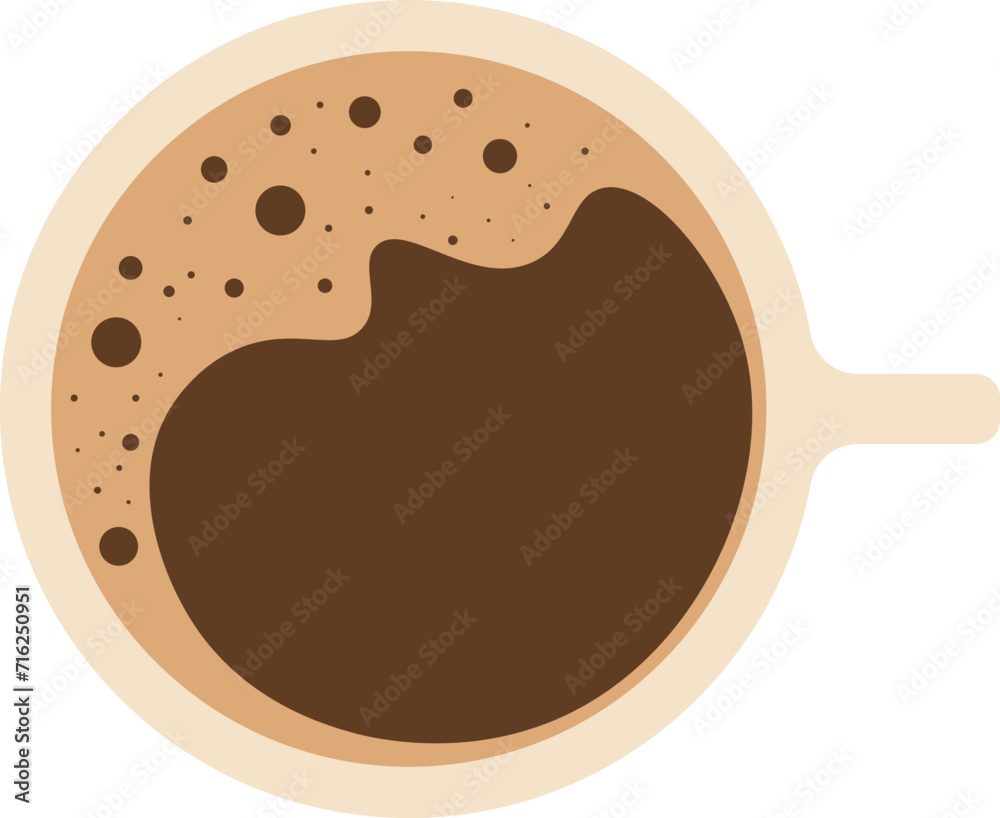 Flat Design of Coffee in A Cup Illustration Flat Design of Coffee in A Cup Illustration
