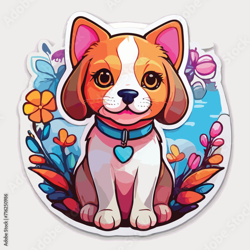 So cute cat  Sticker Folk Art