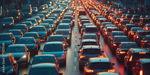 Traffic jam on a busy city highway © xartproduction