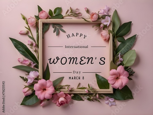 thank you card with flowers,  women's day concept 