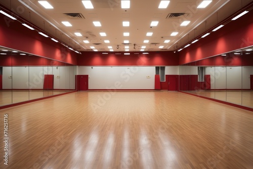 Bright Modern training dance hall interior