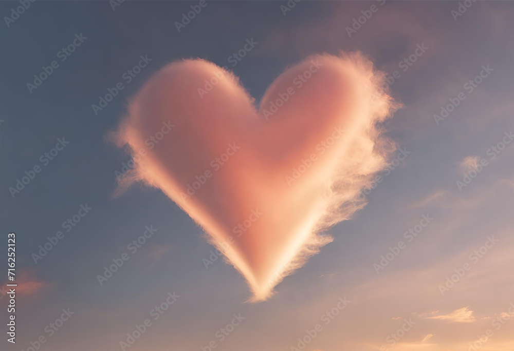 Sky's Romantic Embrace: A Heart-Shaped Cloud of Love and Bliss in the Blue Summer Sky Sky's Romantic Embrace: A Heart-Shaped Cloud of Love and Bliss in the Blue Summer Sky