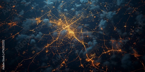 night city lights from space