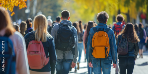 Students walking to class in a university