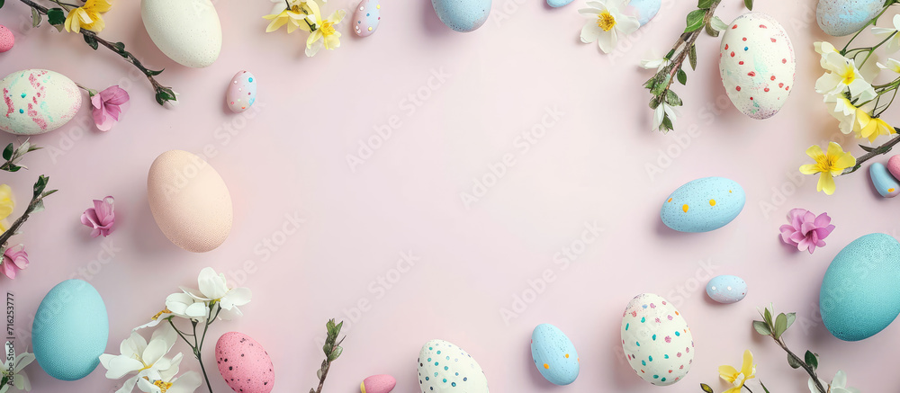 Easter Background Mockup with large empty space in the center