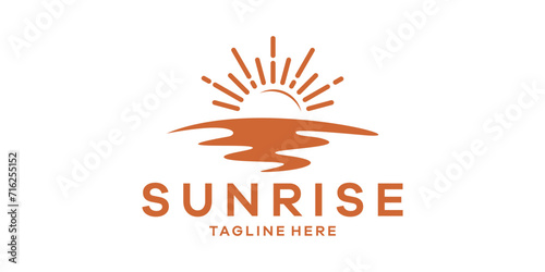 sunrise logo design, minimalist logo design.