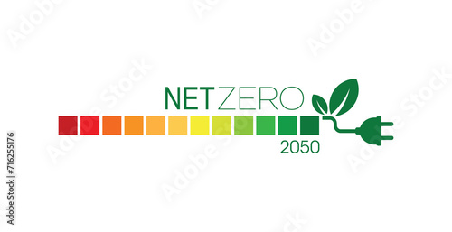 zero emission sign on white background	