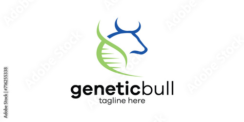 logo design combining the shape of a bull with a genetic symbol.