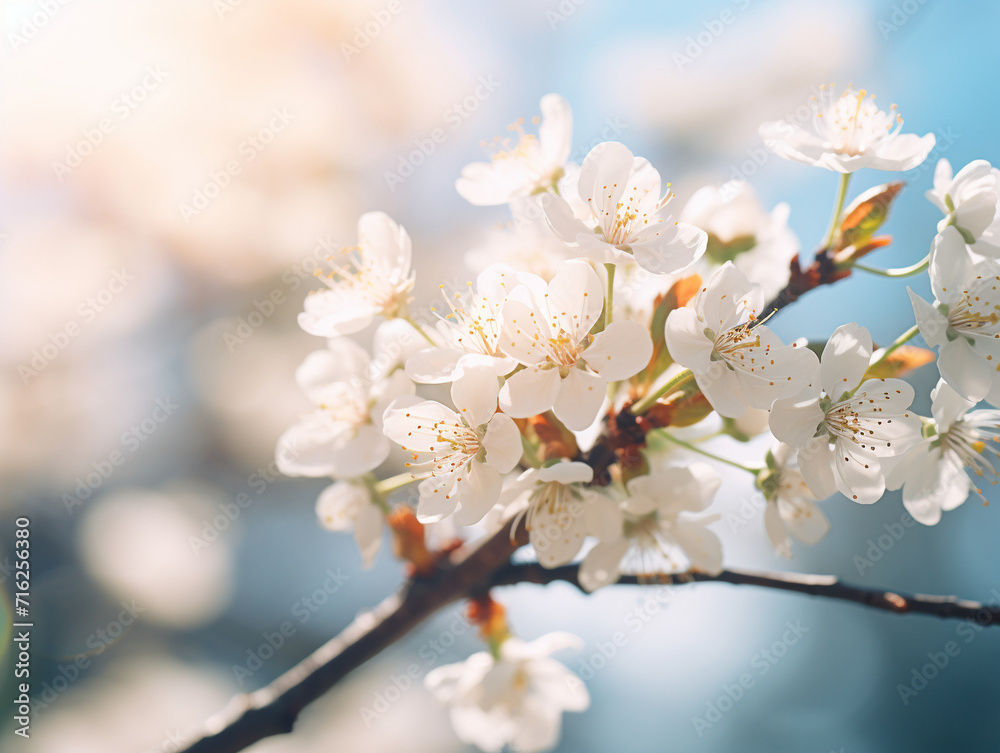 White cherry blossom, Japanese sakura photo
Generative AI