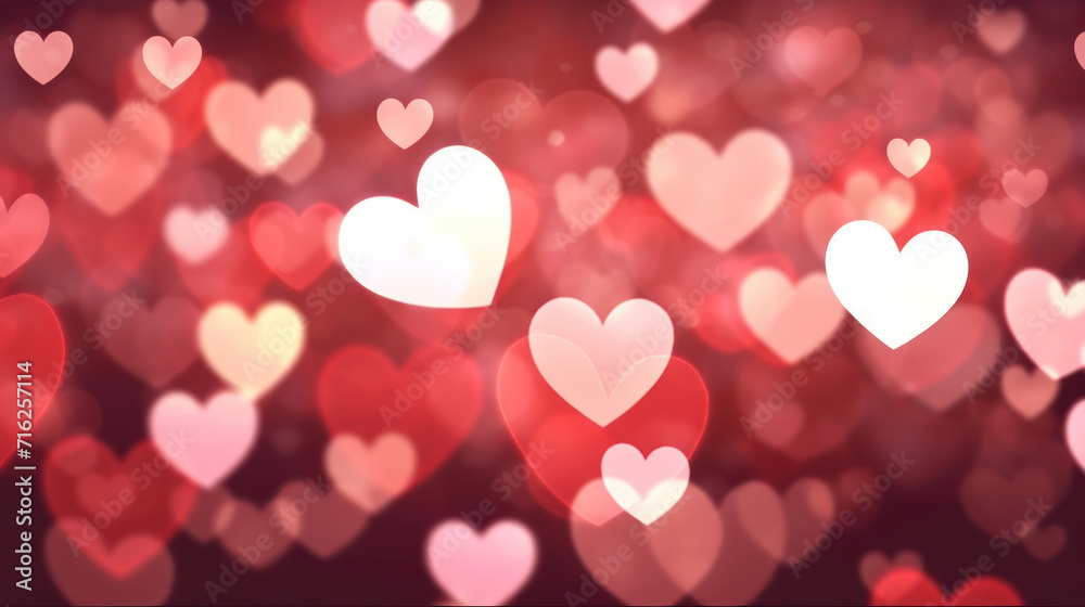 Blurred hearts. Valentines day background.