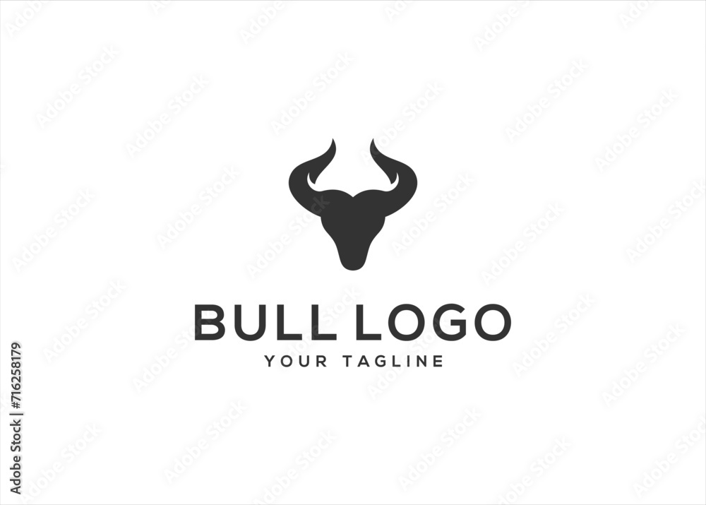 Obraz premium Head Bull Logo design vector illustration template