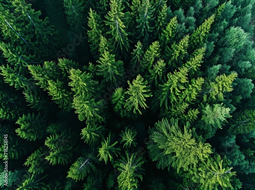 Aerial View of Lush Green Pine Forest Wallpaper and Design  Generative AI