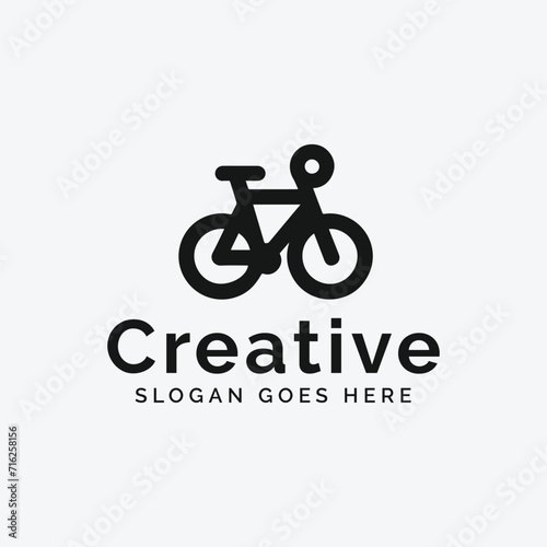 Minimalist Bicycle Logo Design Against a White Background for Creative Branding