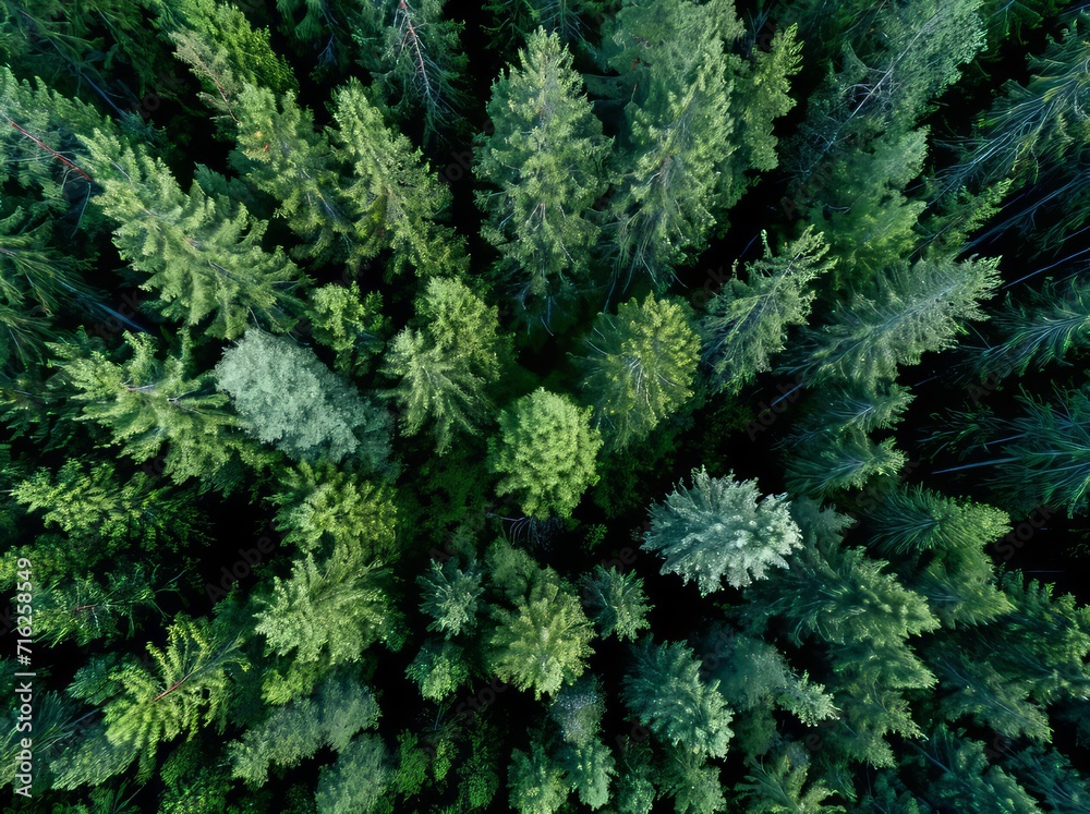 Nature’s Carpet Aerial Pine Forest Wallpaper and Design, Generative AI