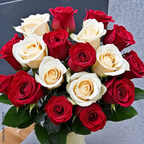 A romantic bouquet of roses for a lady