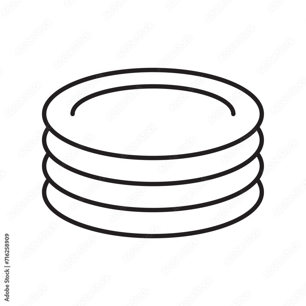 round plate icon. editable icon vectors on white background. Tableware, bowls, plates, High quality design element. Editable linear style stroke. Vector icon. round plate icon. editable icon vectors on white background. Tableware, bowls, plates, High quality design element. Editable linear style stroke. Vector icon.