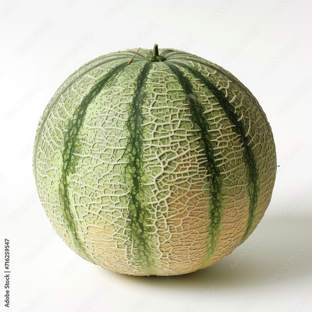 Whole green melon isolated on white background Whole green melon isolated on white background