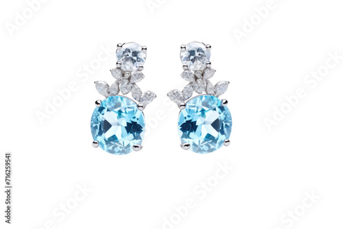 Delicate Ocean Hue Earring Isolated On Transparent Background