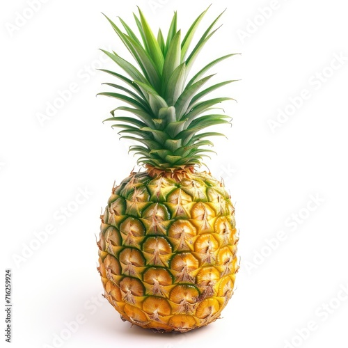 A whole pineapple fruit isolated on white background