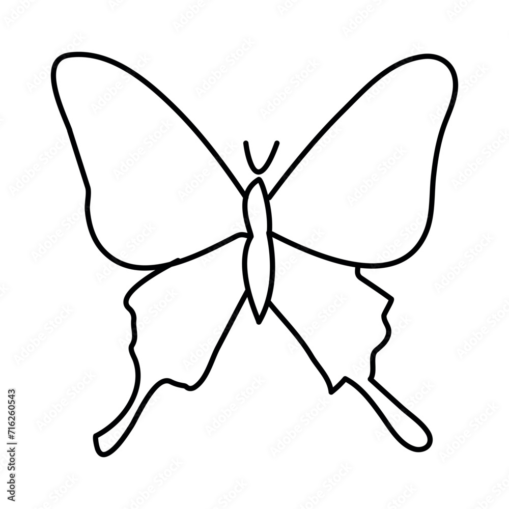 Butterfly continuous one line drawing element isolated on white background and single line art outline vector illustration
Butterfly continuous one line drawing element isolated on white background and single line art outline vector illustration