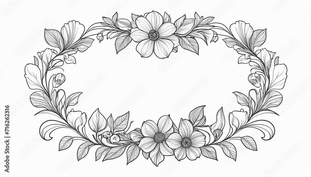 Vector Illustration of Black Aesthetic Floral Frame Icon Vector Illustration of Black Aesthetic Floral Frame Icon