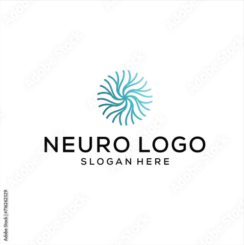 Simple neuro logo design vector concept, neurology for medical icon