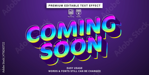 Editable text or font effect Coming soon