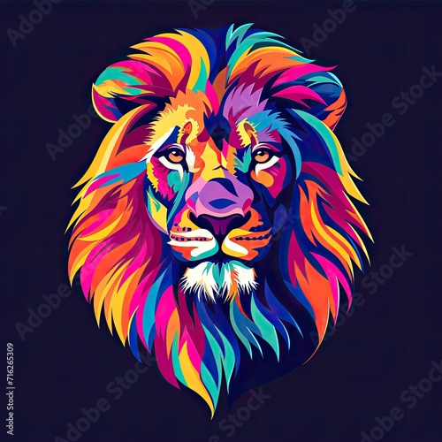 Lion Animal Logo Symbol Multicolor Art Generative AI