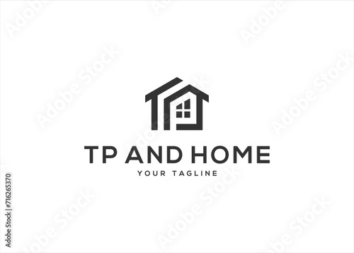 Initial Letter TP Home Real Estate Logo Design Vector	