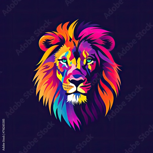 Lion Animal Logo Symbol Multicolor Artwork Generative AI