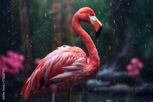 Beautiful Flamingo bird Ai generated
