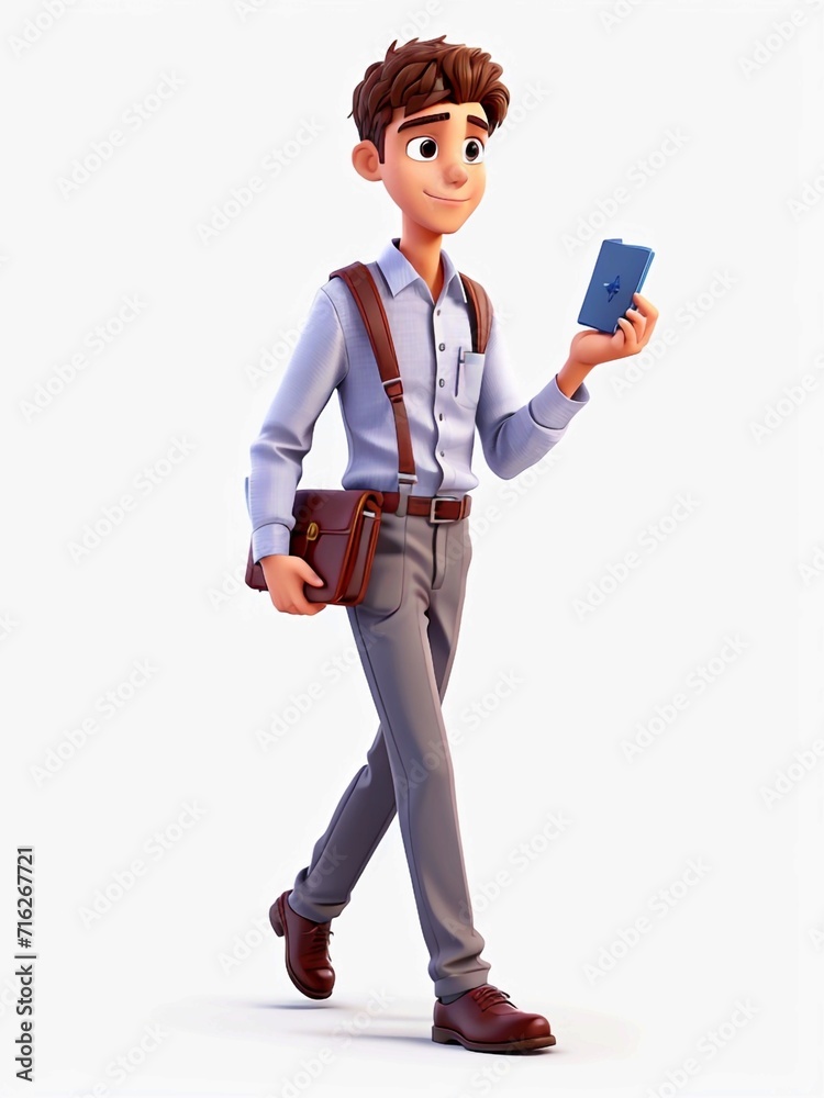 3D Illustration of a one young man work dress, Generated AI 3D Illustration of a one young man work dress, Generated AI
