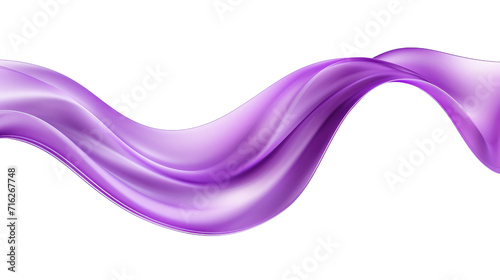3d elegant purple ribbon isolated on transparent background