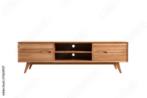 Scandinavian Style TV Stand Isolated On Transparent Background