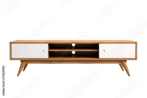Modern Nordic TV Table Isolated On Transparent Background