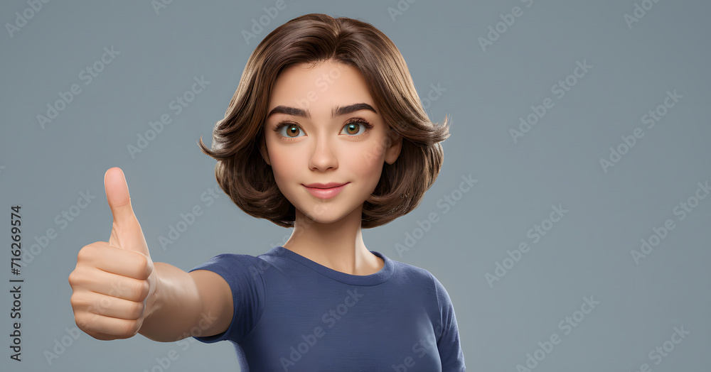 graphic human gives a thumbs up to the service of the business. Concept of expressing opinions about service. graphic human gives a thumbs up to the service of the business. Concept of expressing opinions about service.