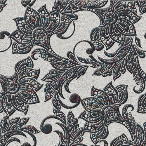 decorative wallpaper background pattern, digital geometric floral 3d structure, ceramic tile, cover, interior, carpet.