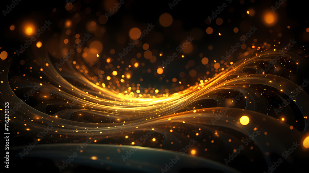 Fototapeta premium Festive decorative glitter lights background banner, colorful abstract background with glitter