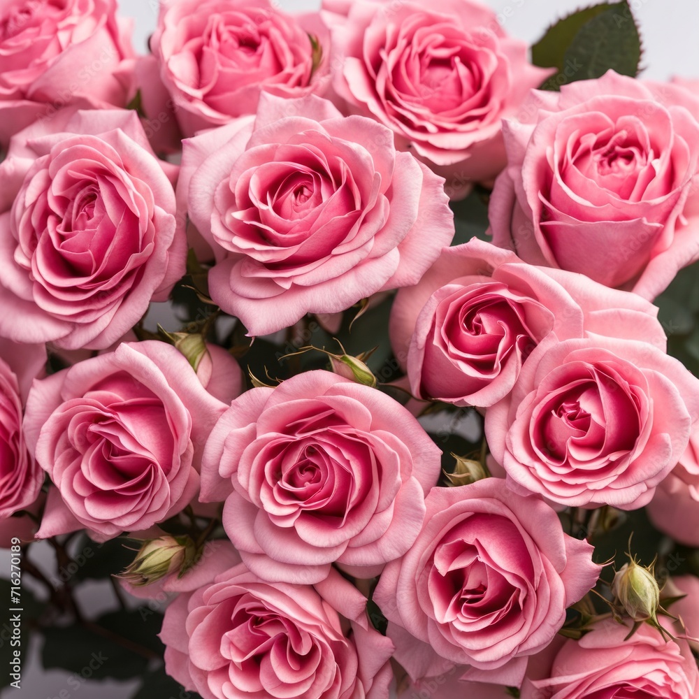 Pink roses on white background Pink roses on white background