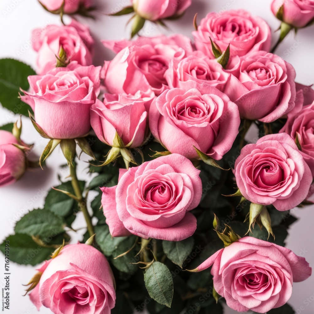 Pink roses on white background Pink roses on white background