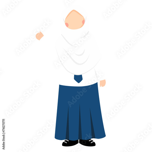Hijabi student junior high school wearing uniform