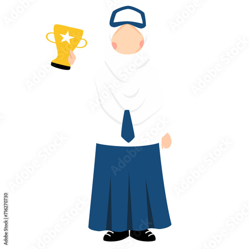 Hijabi student junior high school wearing uniform