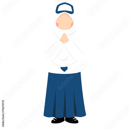 Hijabi student junior high school wearing uniform