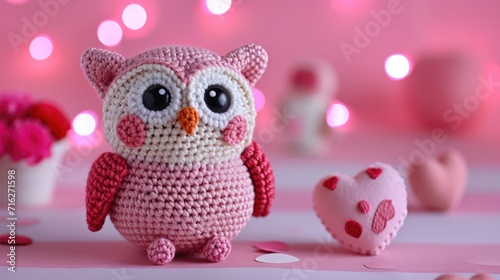 A Picture of a Crocheted Cute Owl, Ai Generated