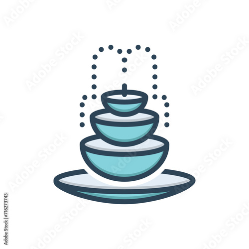 Color illustration icon for fountain