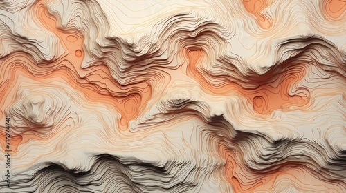 Tech topographic relief abstract background. Generative AI